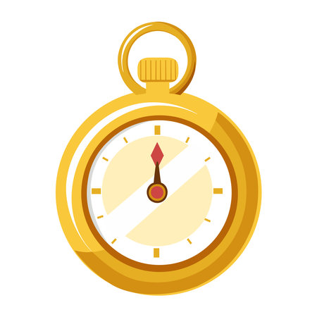 Isolated golden stopwatch on a white background. Vector illustration designのイラスト素材