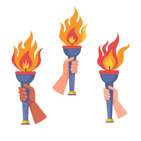 Torch icon set. Cartoon illustration of torch icon set for web designのイラスト素材