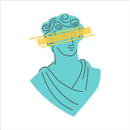 Antique Greek ancient statue. Mythological trendy characters. Vector illustrationのイラスト素材