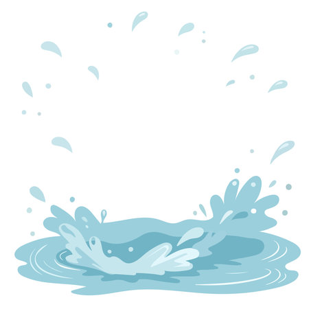 Water splash with drops on white background. Vector illustration for your designのイラスト素材