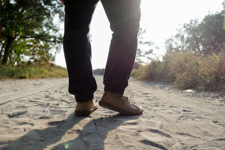 Man walk to hopeの写真素材