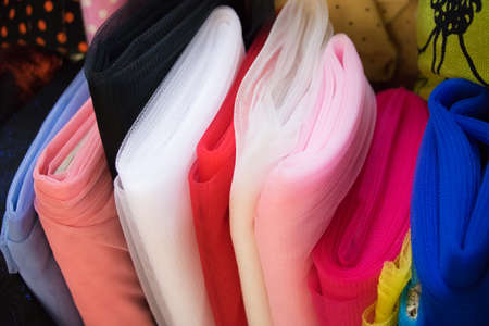 Colorful cloth in cloth market in Tainan, Taiwan