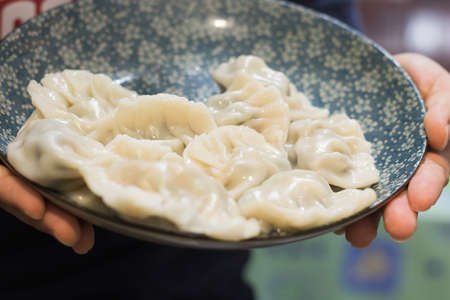 Home-made recipe for dumplings.の写真素材