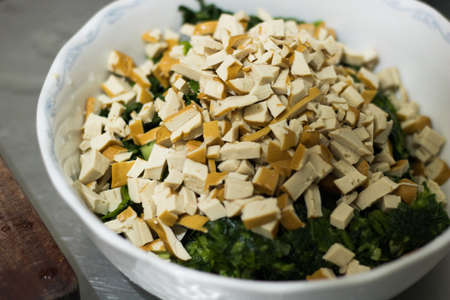 Home-made recipe for dumplings.の写真素材