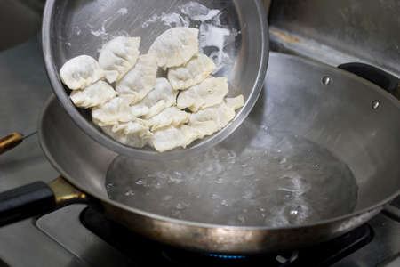 Home-made recipe for dumplings.の写真素材