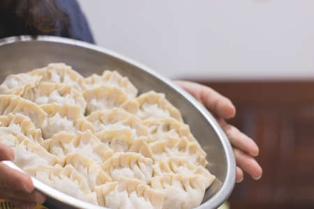Home-made recipe for dumplings.の写真素材
