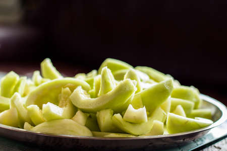Fresh sliced Muskmelon at Taiwan.の写真素材