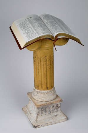Open Bible on standの写真素材