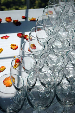 Wine glasses at a partyの写真素材