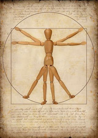 Modern graphical rendition of the Vitruvian manの写真素材