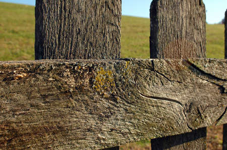 Close-Up of old wood fence showing grunge and texture.の写真素材
