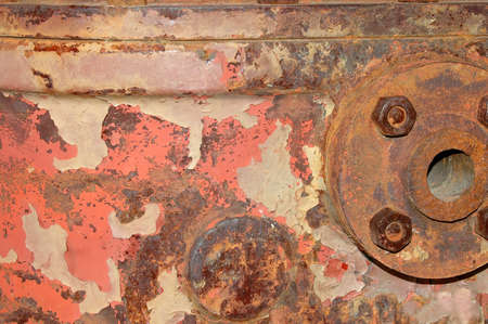 Industrial grungy surface with rust and peeling paintの写真素材