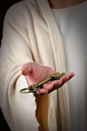 Jesus offering the key to the Kingdomの写真素材