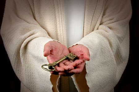 Jesus Offering the Key of the Kingdomの写真素材