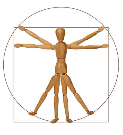 Modern graphical rendition of the Vitruvian manの写真素材