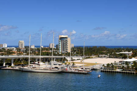 View of Fort Lauderdale Water front during bright dayの写真素材