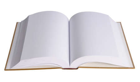 Open book with blank pages isolated over white background