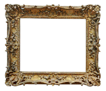 VIntage gold frame isolated over white background - With clipping path