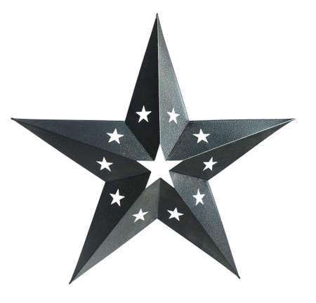 Three dimensional star isolated over white background