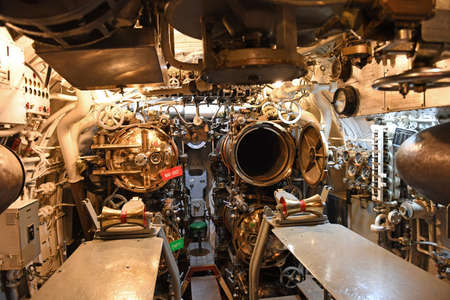 Muskegon, MI, USA â€“ June 20, 2016: Torpedo room of USS Silversides Submarine Museum in...