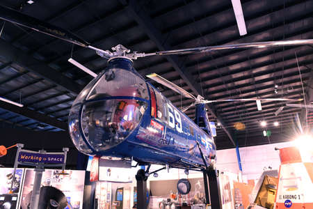 Kalamazoo, MI, USA â€“ June 23, 2016: Helicopter on display at the Air Zoo Museum in Kalamazoo,...