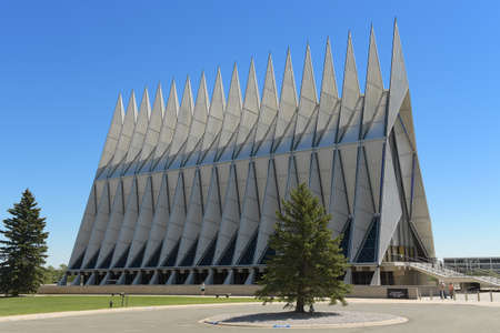 Colorado Springs, CO, USA â July 23, 2016: Air Force Academy Chapel in Colorado Springs, Colorado.のeditorial素材