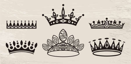 set of crownsのイラスト素材