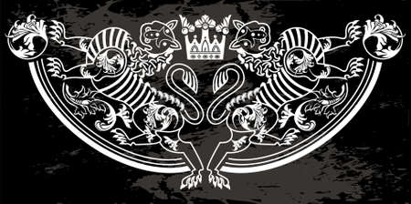 old sign with lionsのイラスト素材