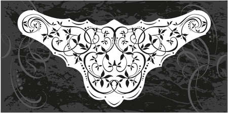 Black and white floral frame with branchesのイラスト素材