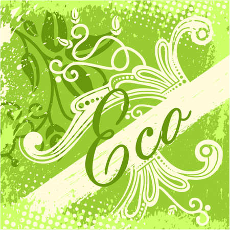 eco design card with text and green backgroundのイラスト素材
