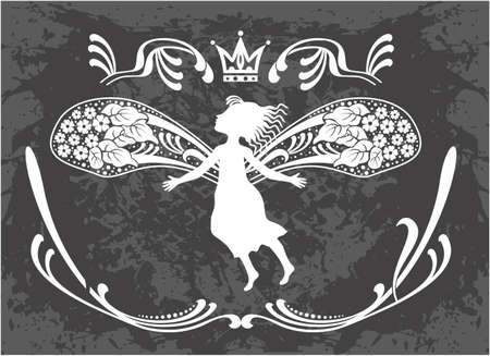 Illustration of flying fairy with crownのイラスト素材