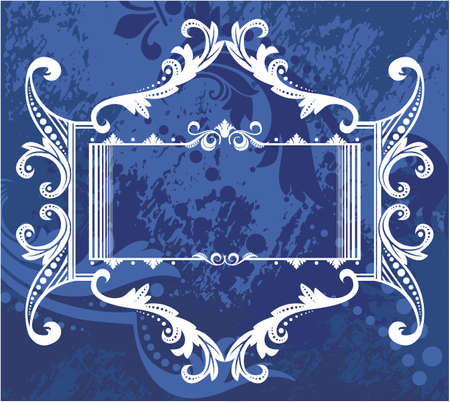 Black and white floral frame with branchesのイラスト素材