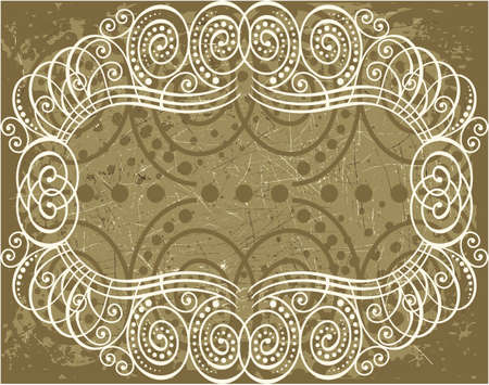 Black and white floral frame with branches pattern.のイラスト素材