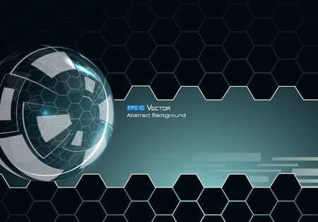 Glass sphere with hexagonsのイラスト素材