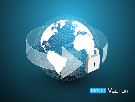 World lock security with binary codeのイラスト素材