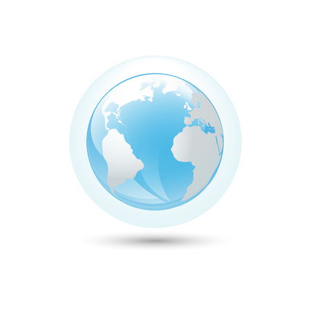 Illustration of the earth isolated with shadow on the white background.のイラスト素材