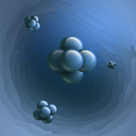 Molecules on dark violet background. used a clipping mask.のイラスト素材