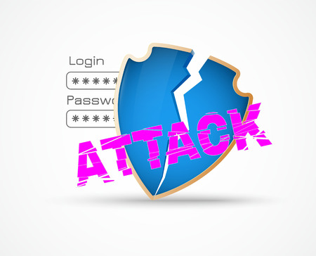 Data protection theme abstract image. Including broken shield . Used clipping masks.のイラスト素材