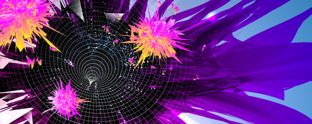 Abstract bright futuristic purple theme background.Including fantasy flower and funnel. Used...