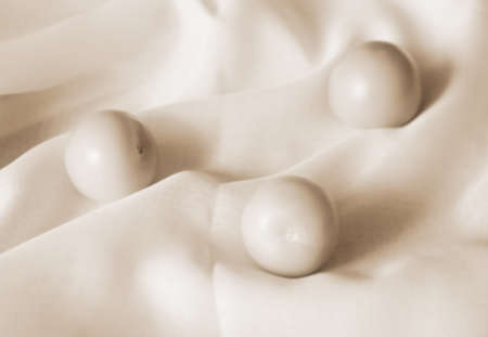 The photograph of tomatoes on a cloth                    の写真素材