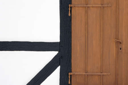 The photograph of the facade of a church in half-timbered style                      の写真素材