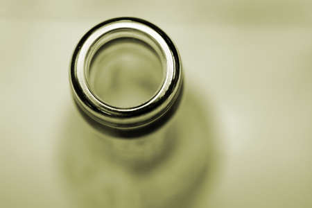 The close-up of a bottle opening                     