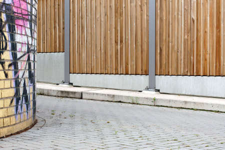 noise protection wall along a walkway                 のeditorial素材