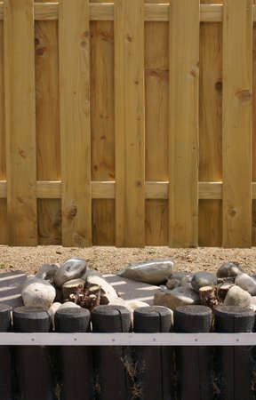 The close-up view of a protective wall of wood                 の写真素材
