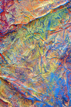 The close-up photograph of a painted canvas structure                  の写真素材