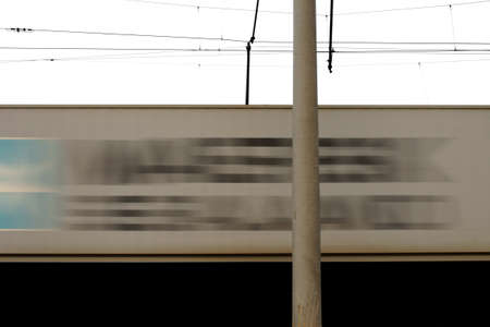 The  motion blur from a quickly passing freight train            