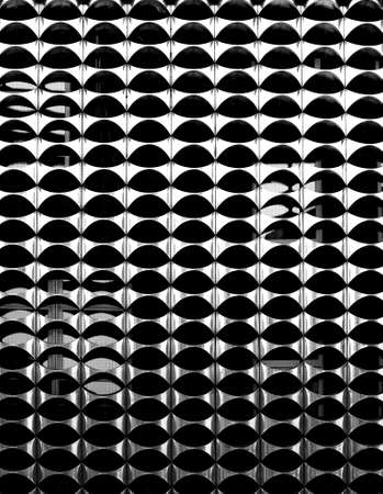 The photograph of a metal cladding on a building exterior wall                    