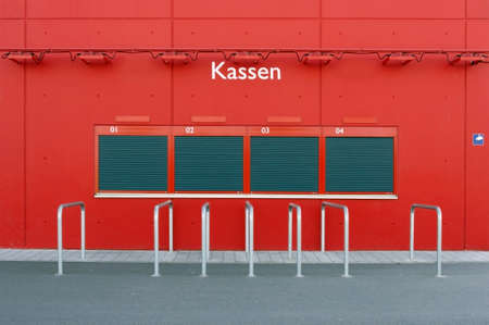 The Photography of cash or ticket sales counters at a stadium                 の写真素材