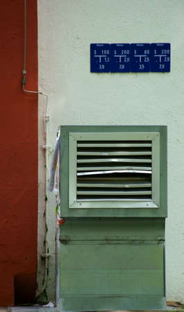 The photograph of a striking and damaged vent hood.の写真素材