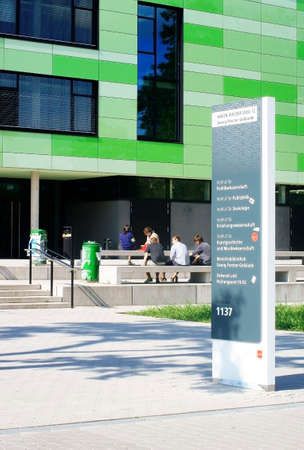 Mainz, Germany - August 9, 2014: The new and modern Georg-Forster-building on the site of the Johannes Gutenberg University on March 24, 2011 in Mainz. のeditorial素材